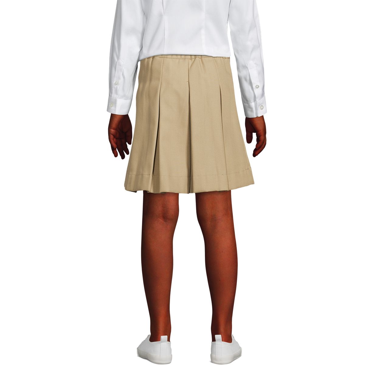 School Uniform Girls Poly-Cotton Box Pleat Skirt Top of Knee