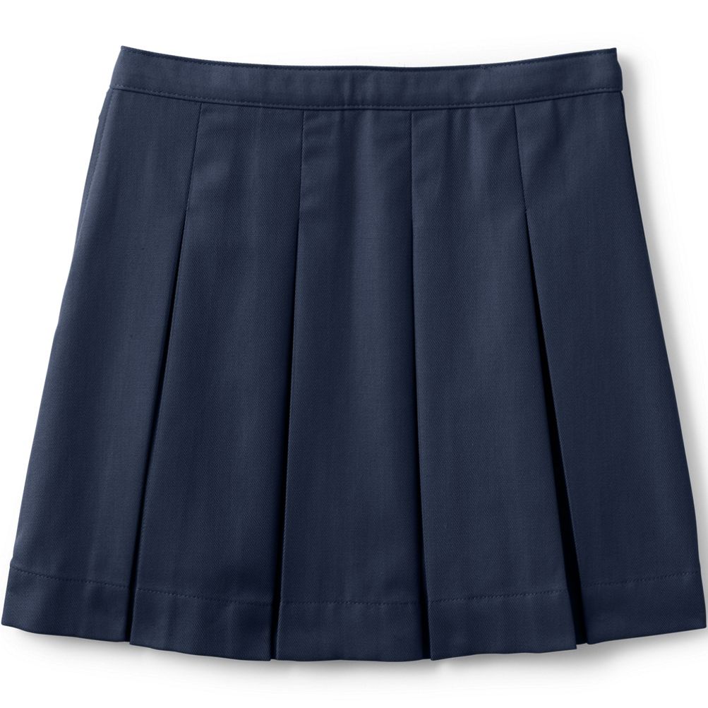 School Uniform Girls Poly-Cotton Box Pleat Skirt Top of Knee
