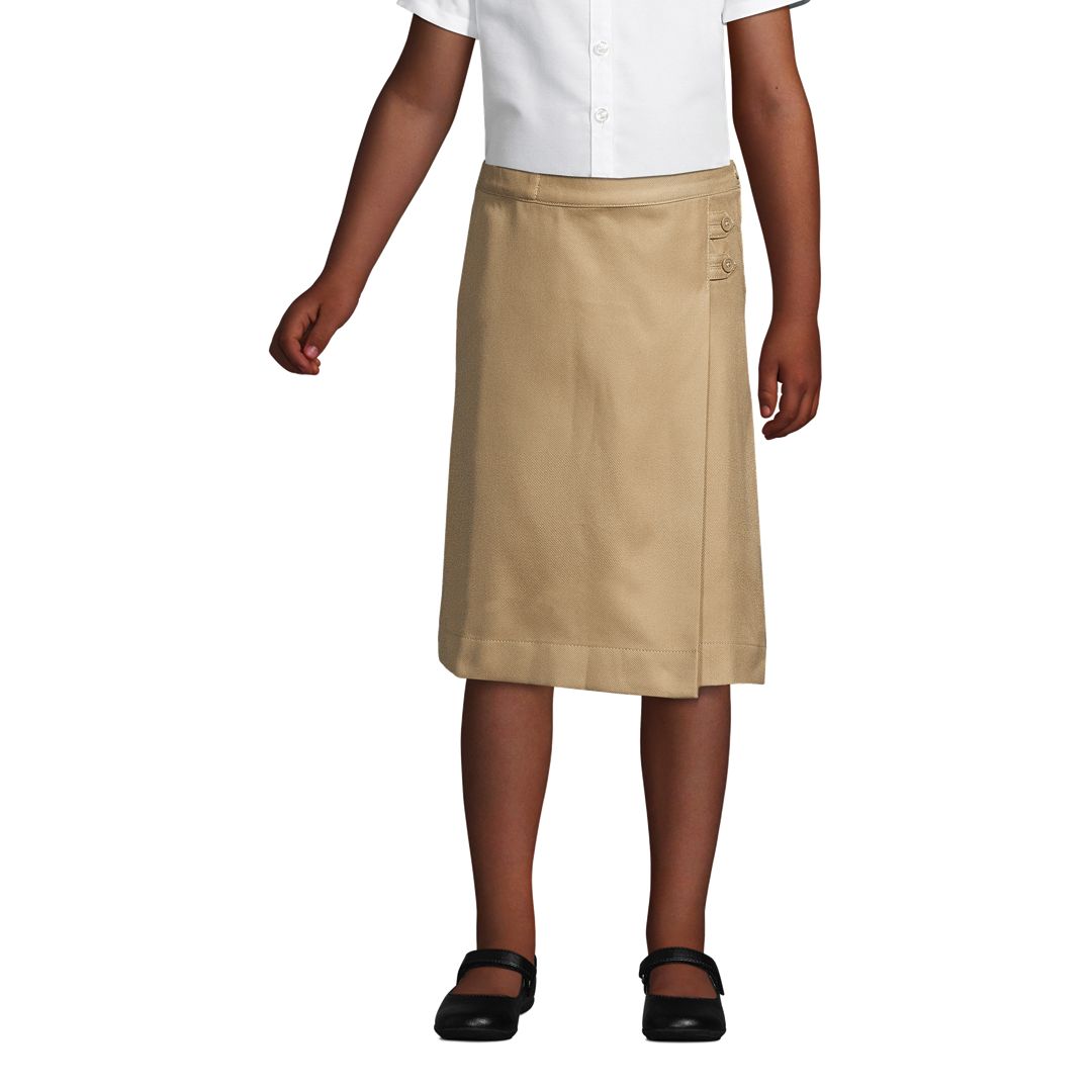 School Uniform Girls Solid A-line Skirt Below the Knee