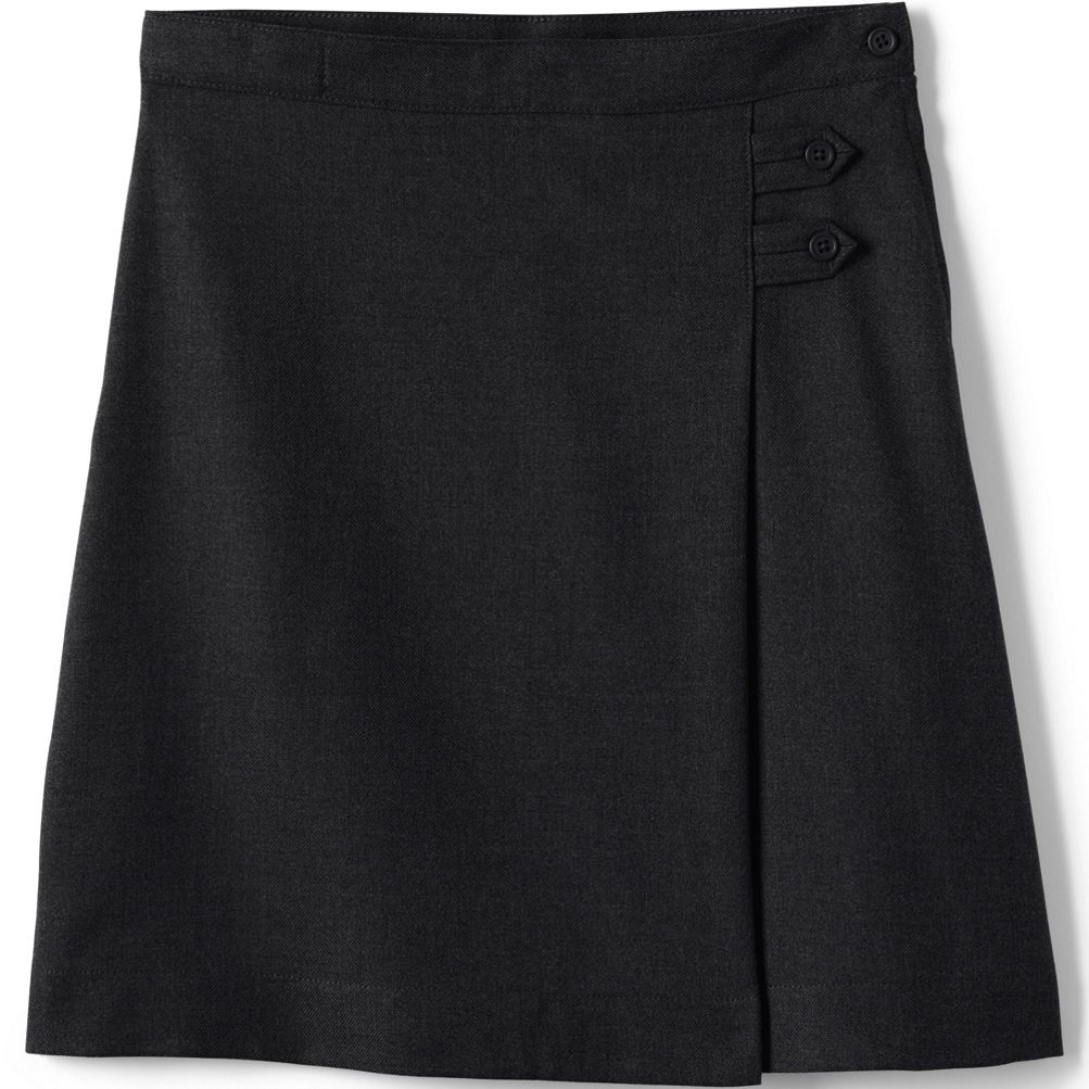 black solid a-line skirt