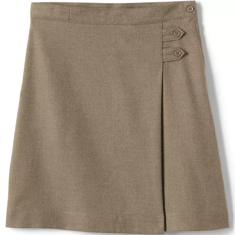Girls Solid A-line Skirt Below the Knee, Front