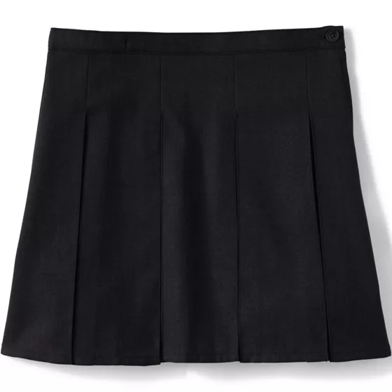 Girls Solid Box Pleat Skirt Top of Knee - primary