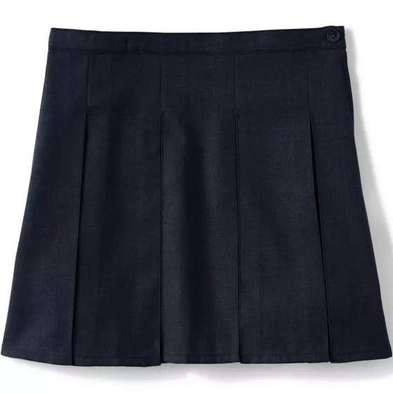 Girls Solid Box Pleat Skirt Top of Knee - primary