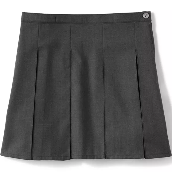 Girls Solid Box Pleat Skirt Top of Knee - primary