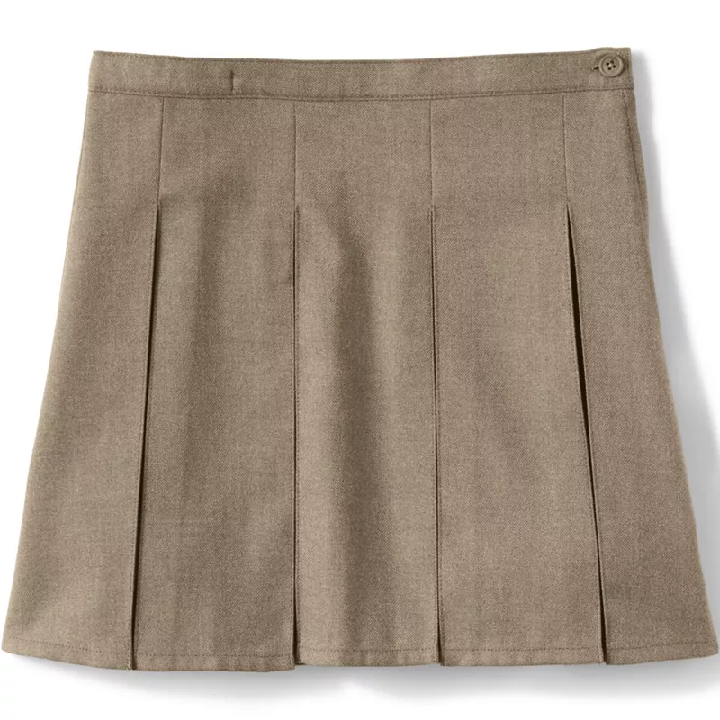 Girls Box Pleat Skirt Top of Knee, Front