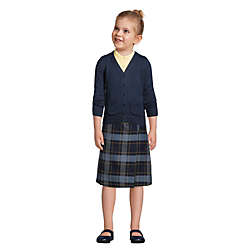 Lands' End School Uniform Girls Slim Plaid A-line Skirt Below The Knee 