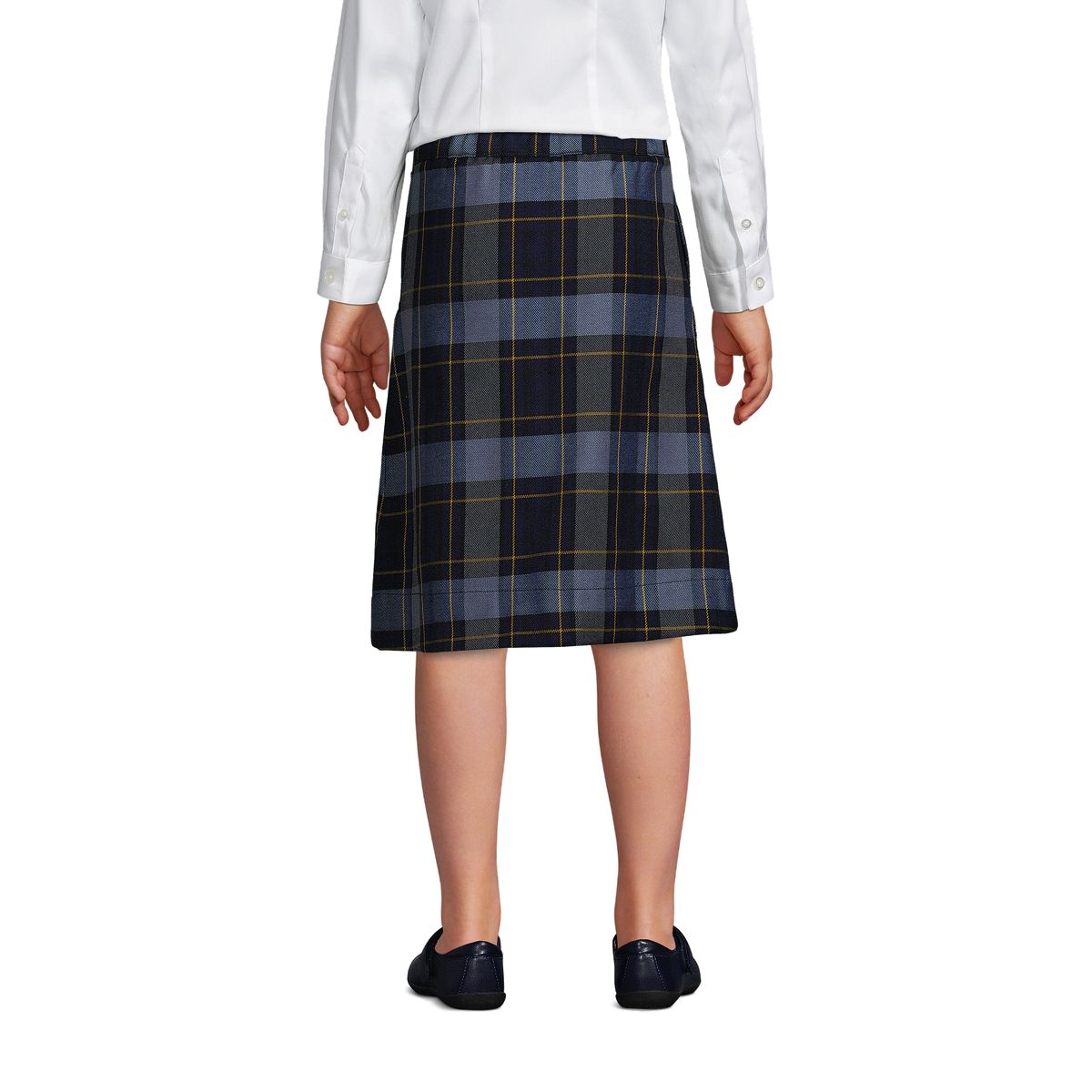 Girls Plaid A-line Skirt Below the Knee