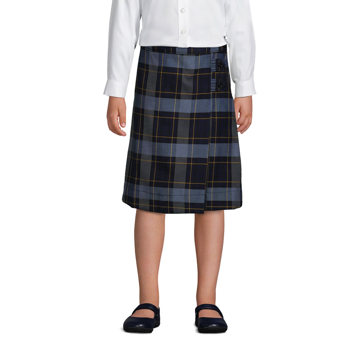 Girls Plaid A-line Skirt Below the Knee