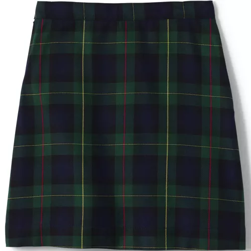 School Uniform Girls Plaid A-line Skirt Below the Knee, Back