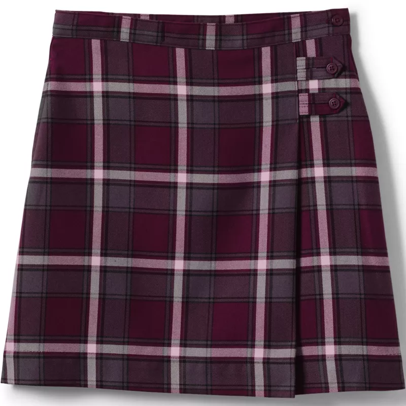 Girls Plaid A-line Skirt Below the Knee, Front