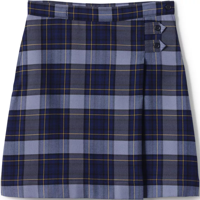 Girls Plaid A-line Skirt Below the Knee, Front