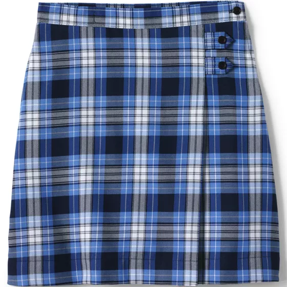 Girls Slim Plaid A-line Skirt Below the Knee - primary