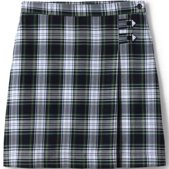 Girls Plaid A-line Skirt Below the Knee - primary