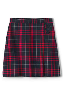 School Uniform Girls Plaid A-line Skirt Below the Knee, Front