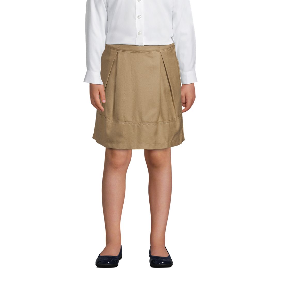 School Uniform Girls Solid Pleated Skort Top of Knee