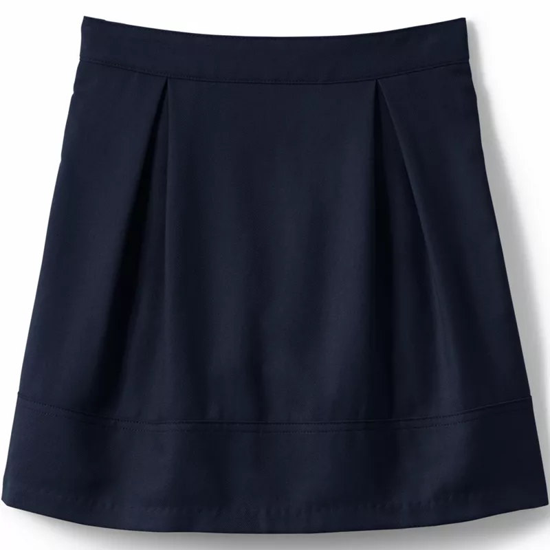 Girls Solid Pleated Skort Top of Knee, Front