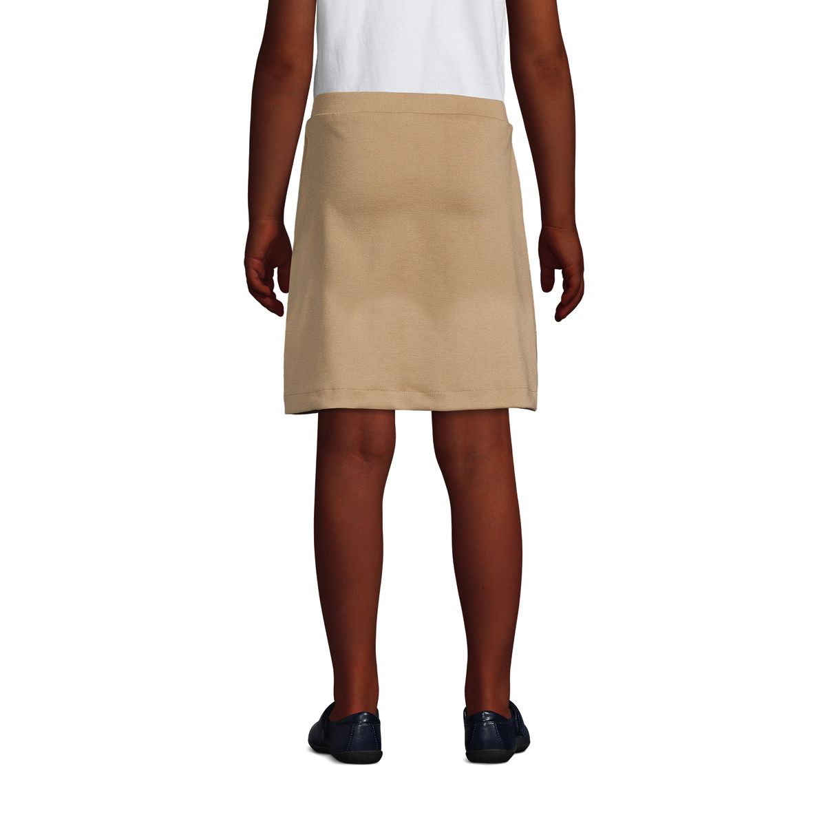 School Uniform Girls Ponte Button Front Skort Above the Knee