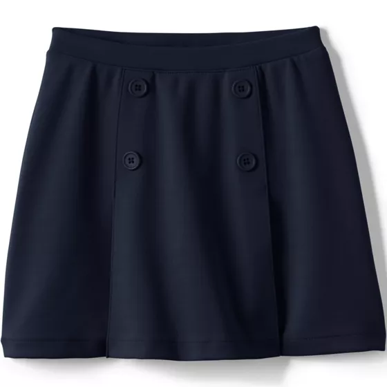 Girls Ponte Button Front Skort Above the Knee - primary