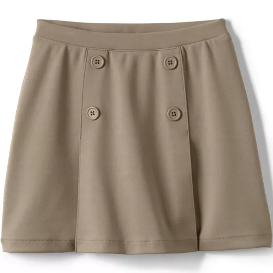 School Uniform Girls Ponte Button Front Skort Above the Knee - primary