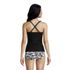 Women's Chlorine Resistant Tie Front Underwire Tankini Swimsuit Top Adjustable Straps, Back