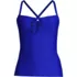 Women's Chlorine Resistant Tie Front Underwire Tankini Swimsuit Top Adjustable Straps, Front