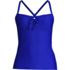 Women's Chlorine Resistant Tie Front Underwire Tankini Swimsuit Top Adjustable Straps, Front