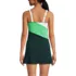 Women's Chlorine Resistant Square Neck Underwire Tankini Swimsuit Top, Back