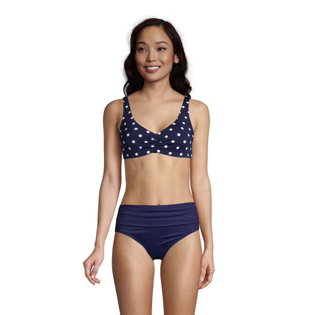 Women's DD-Cup Chlorine Resistant V-neck Underwire Bikini Top Swimsuit  Adjustable Straps | Lands' End