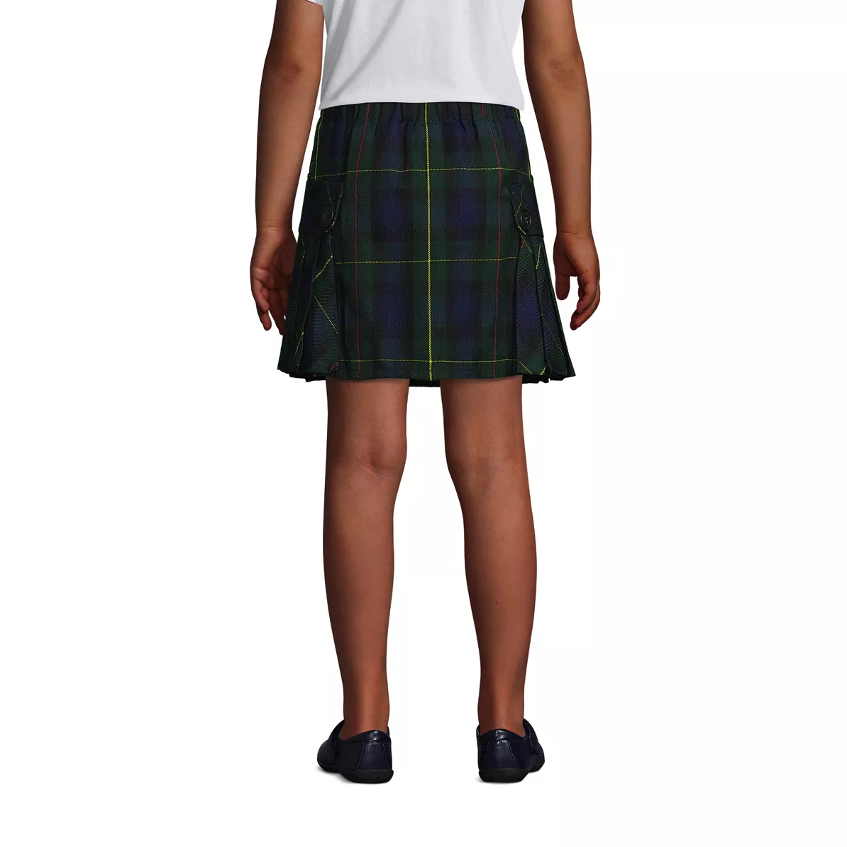 School Uniform Girls Side Pleat Plaid Skort Above the Knee