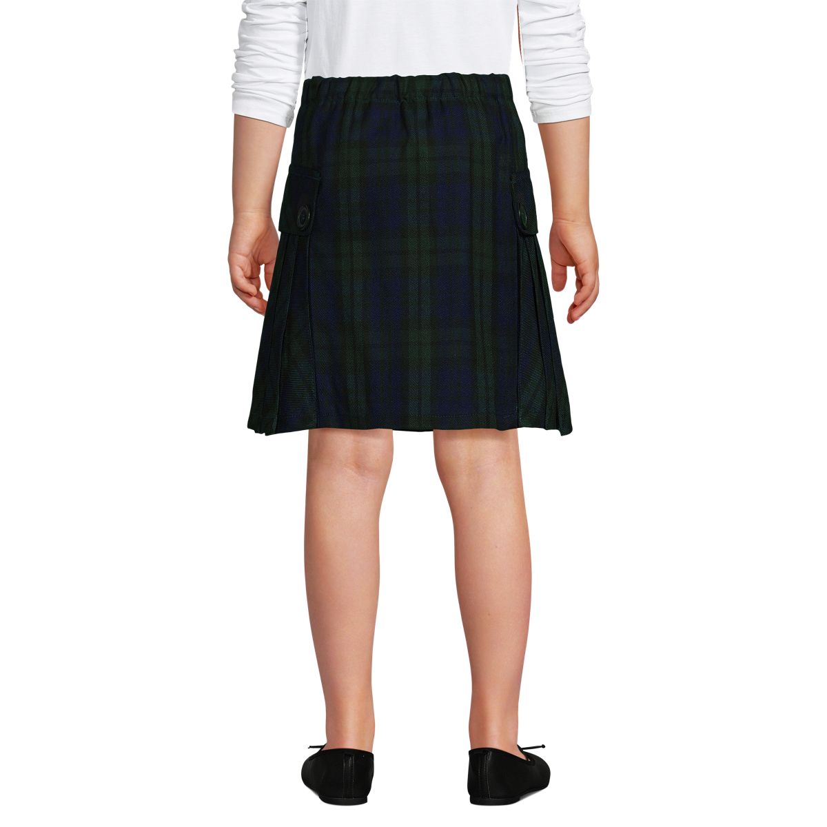 School Uniform Girls Side Pleat Plaid Skort Above the Knee