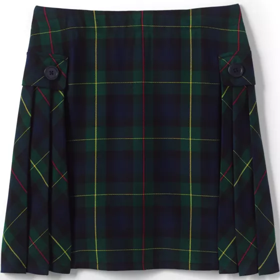 School Uniform Girls Side Pleat Plaid Skort Above the Knee - primary