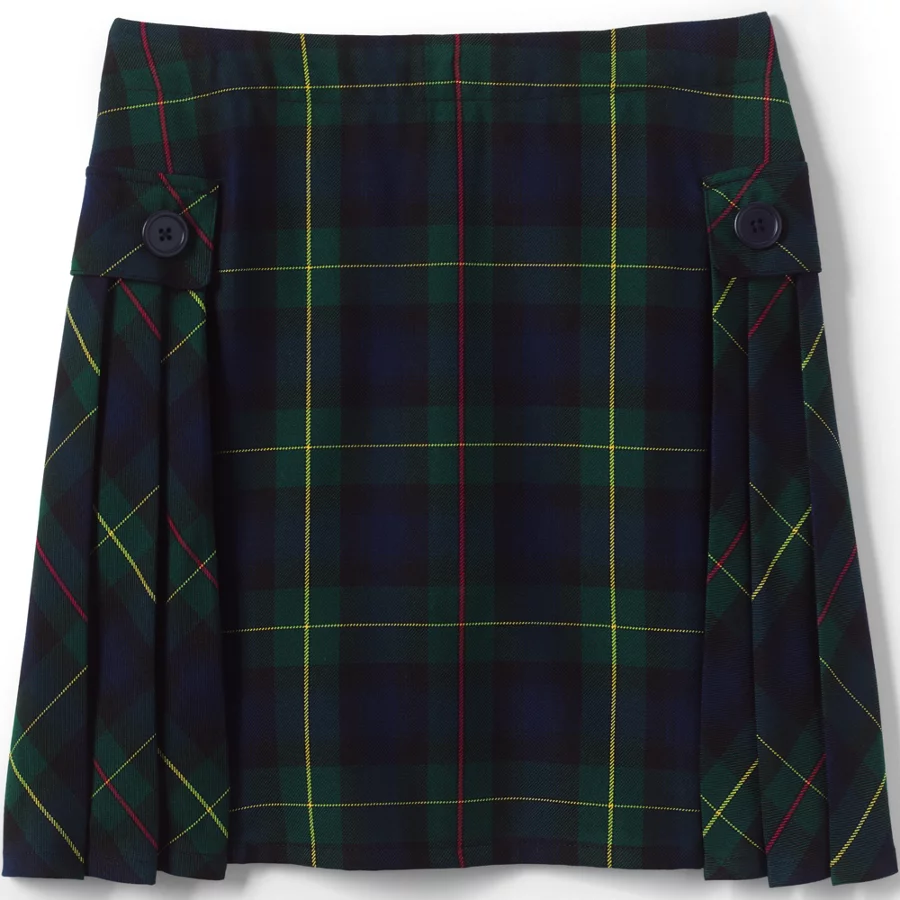 School Uniform Girls' Side Pleat Plaid Skort Above The Knee view 4