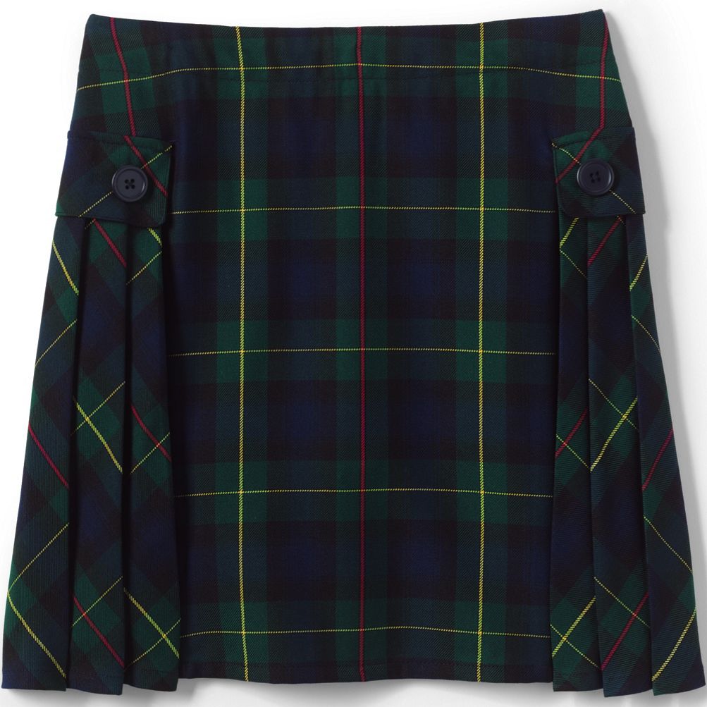 Lands End Plaid Tartan Mini Skirt w Attached Shorts Elastic Waist - GIRLS  Sz 8