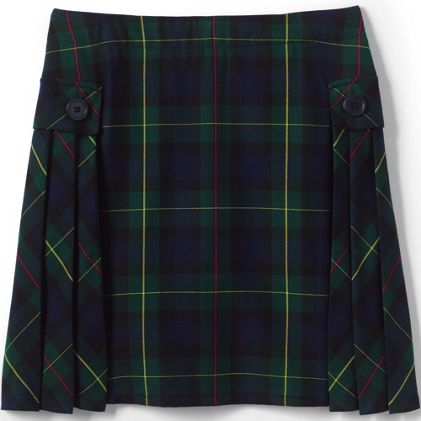 School Uniform Girls Side Pleat Plaid Skort Above the Knee - primary