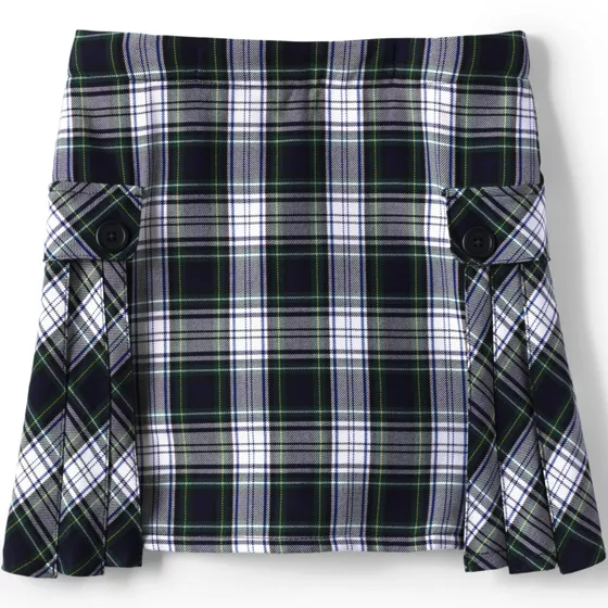 Girls Plus Side Pleat Plaid Skort Above the Knee - primary