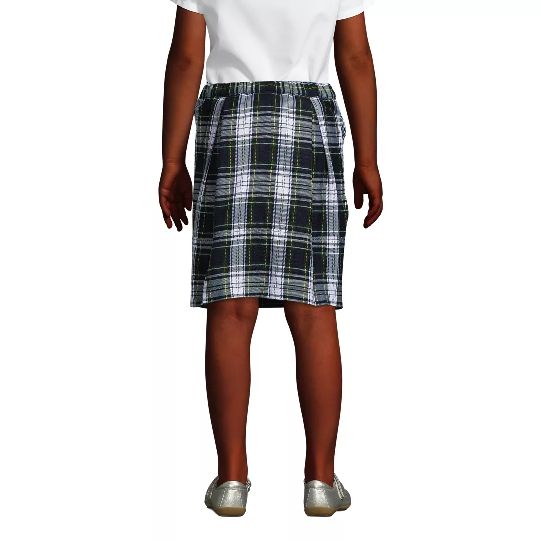 School Uniform Girls Plaid Pleated Skort Top of Knee