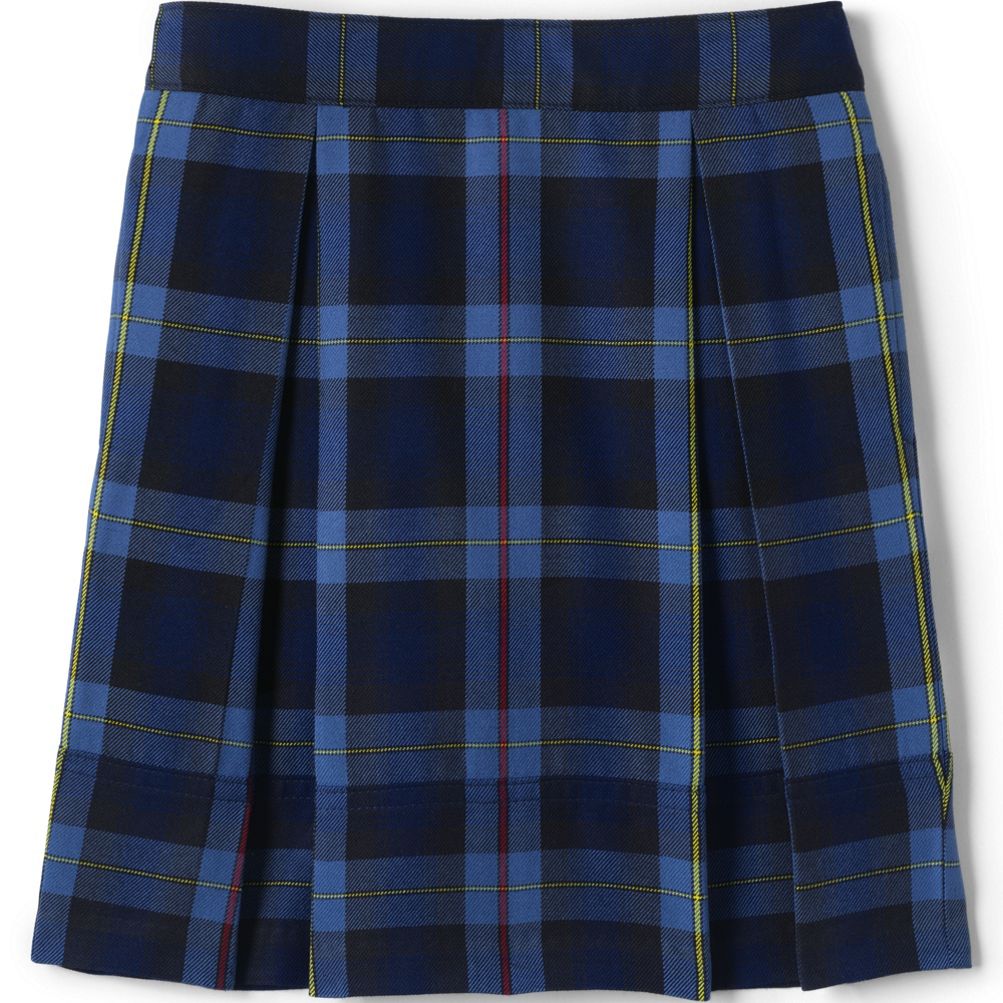 School Uniform Girls Plaid Pleated Skort Top of Knee