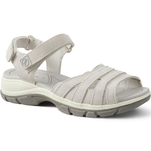 Allwetter Sandalen aus Veloursleder f r Damen in weiter Passform