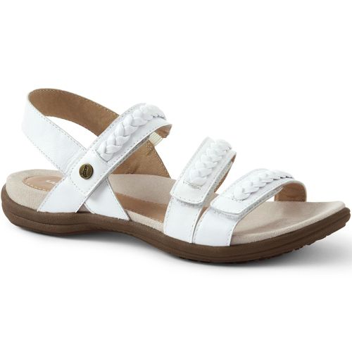 Women's Braided Leather Comfort Casual Sandals Lands' End