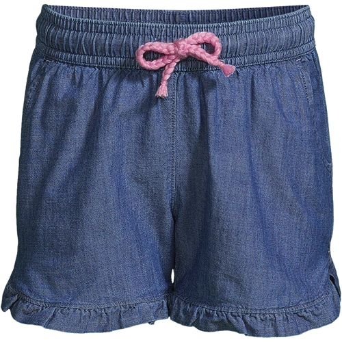Chambray-Shorts mit Volantsaum für Mädchen