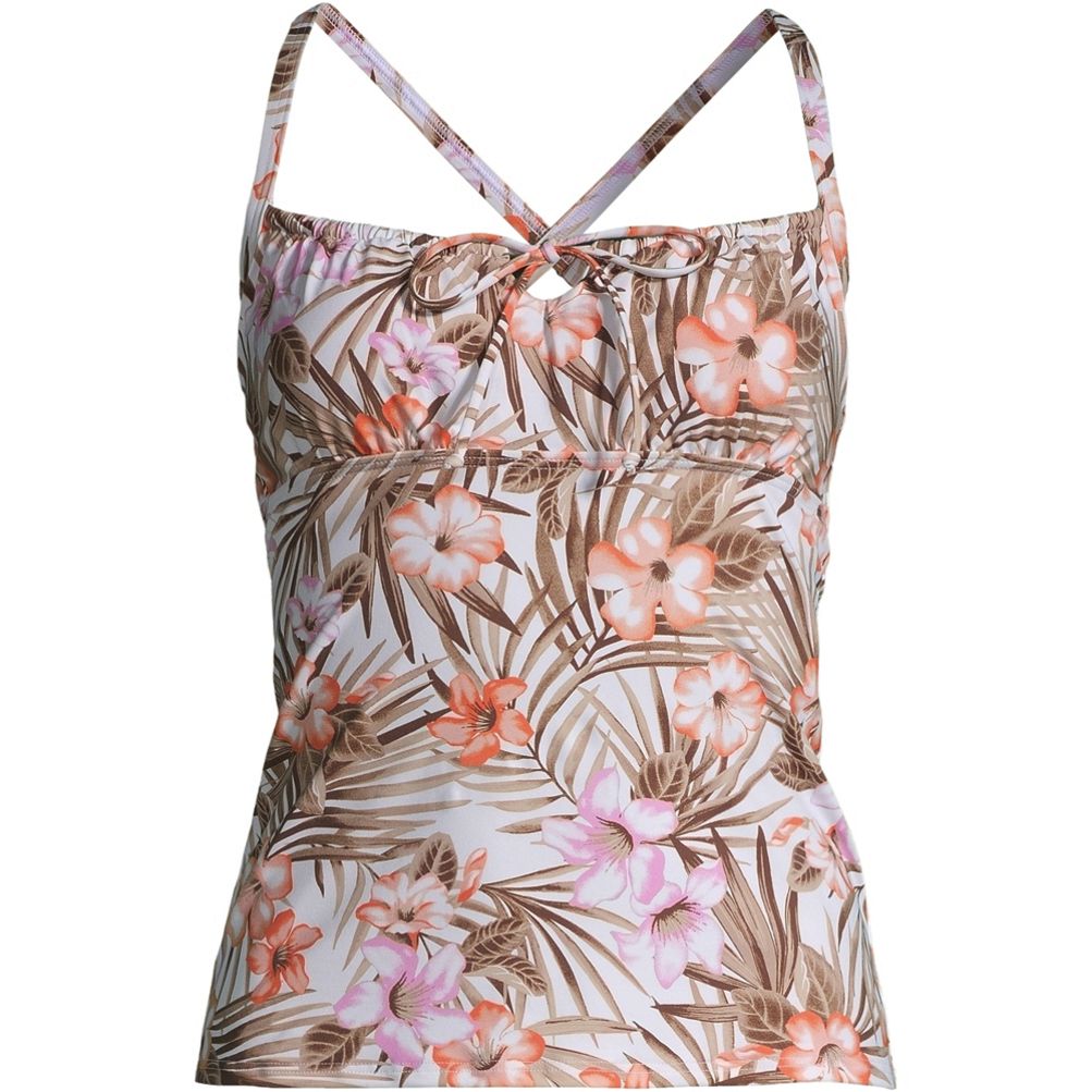 Women's Chlorine Resistant Tie Front Underwire Tankini Top