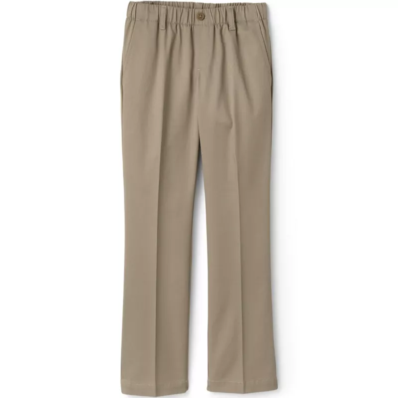 Girls Elastic Waist Pull-On Chino Pants, Front