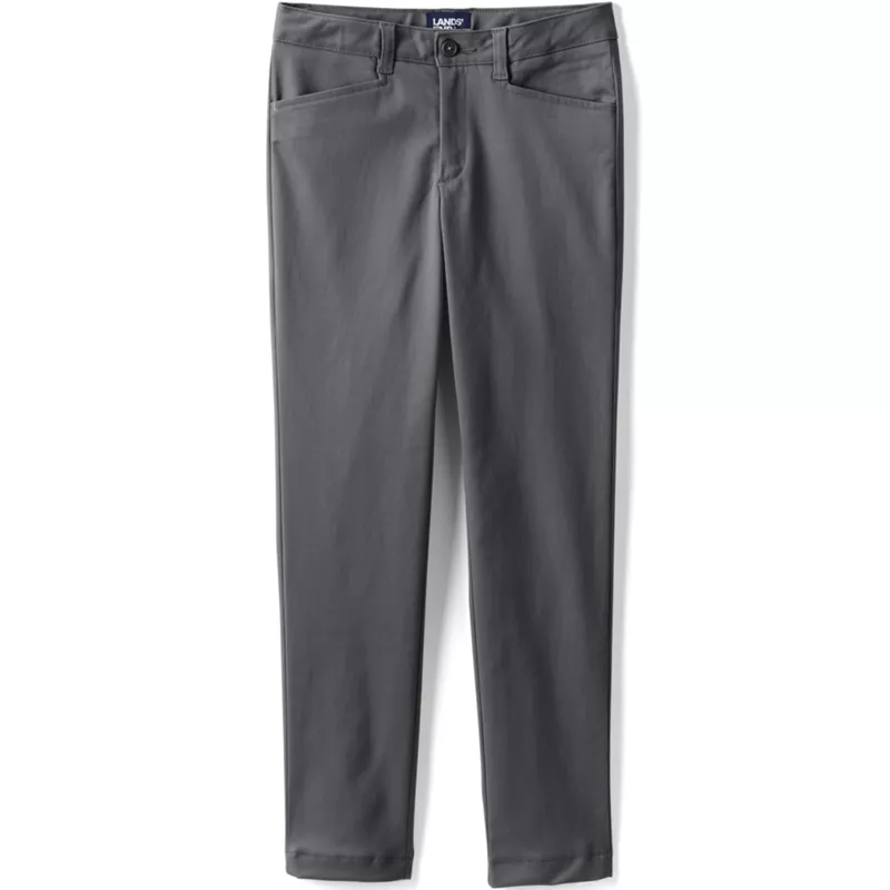 School Uniform Girls Slim Fit Stretch Chino Pants, Front
