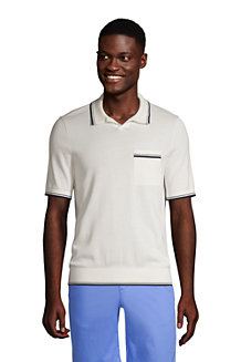 Men's Supima Cotton Sweater Polo Shirt with Pocket