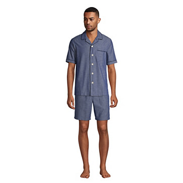 Chemise de Pyjama en Popeline à Manches Courtes, Homme Stature Standard image number 4