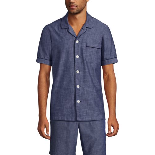 mens short sleeve pajama shirt