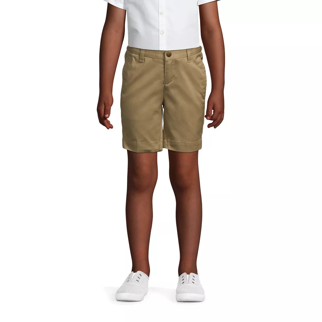 School Uniform Girls Plain Front Blend Chino Shorts