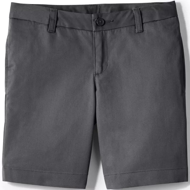 School Uniform Girls Plain Front Blend Chino Shorts, Front