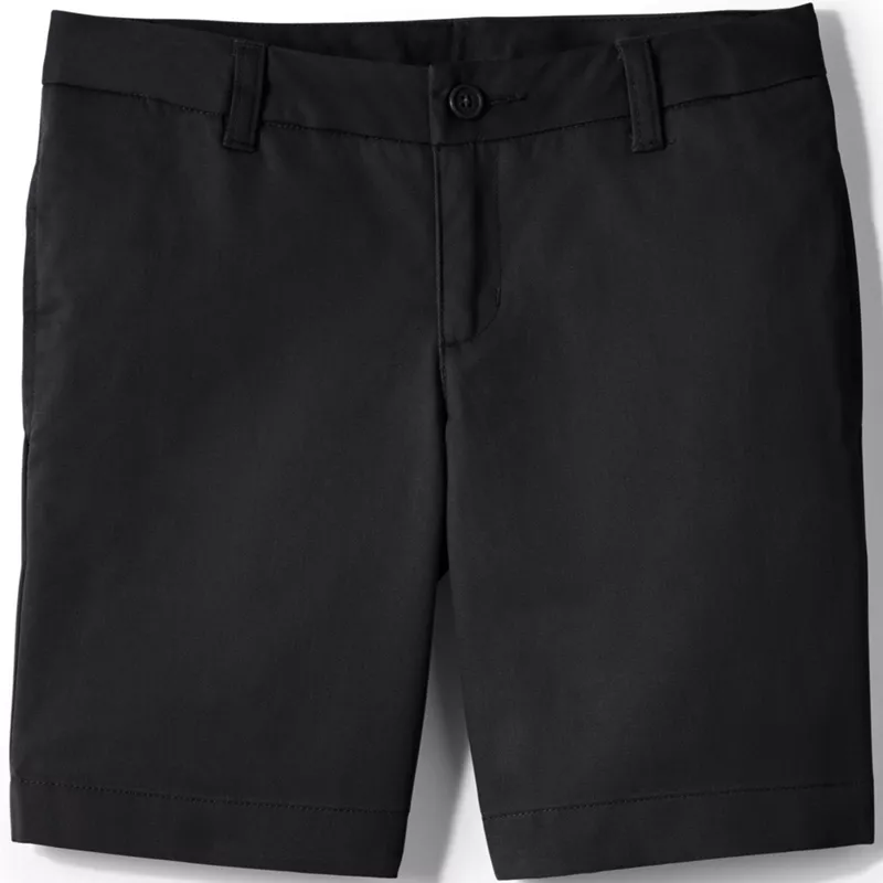 Girls Plain Front Blend Chino Shorts, Front