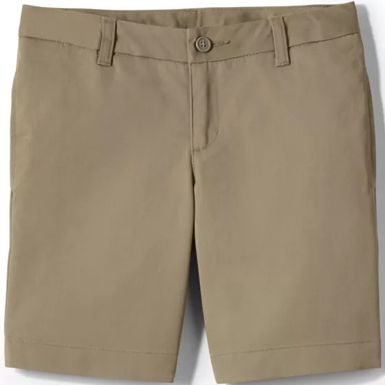 School Uniform Girls Plain Front Blend Chino Shorts - primary
